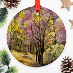 Outdoor Nature Natural Woods Ornament (round) by Pakrebo