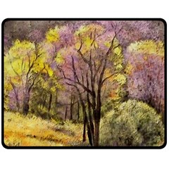 Outdoor Nature Natural Woods Fleece Blanket (medium)  by Pakrebo