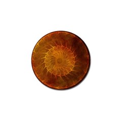 Orange Warm Hues Fractal Chaos Golf Ball Marker (4 Pack) by Wegoenart