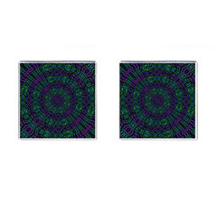 Texture Pattern Line Colorful Circle Art Background Design Decorative Symmetry Style Shape  Cufflinks (square) by Vaneshart