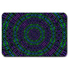 Texture Pattern Line Colorful Circle Art Background Design Decorative Symmetry Style Shape  Large Doormat  by Vaneshart