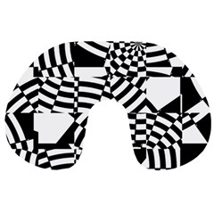 Black And White Crazy Pattern Travel Neck Pillow by Sobalvarro