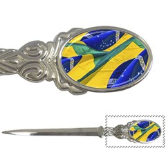 Brazil Flags Waving Background Letter Opener by dflcprintsclothing