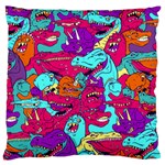 Dinos Large Flano Cushion Case (One Side) Front