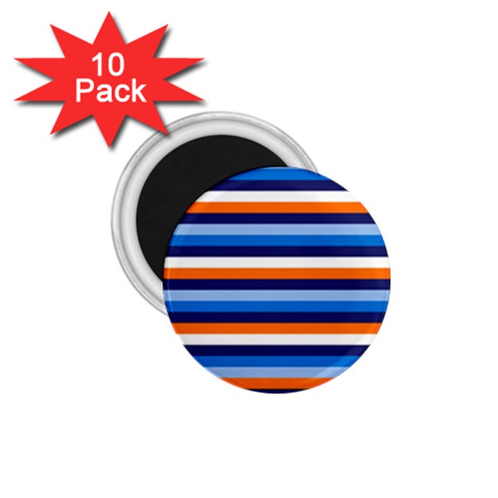 Ocean Blue Stripes 1.75  Magnets (10 pack) 