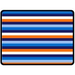 Ocean Blue Stripes Fleece Blanket (Large)  80 x60  Blanket Front