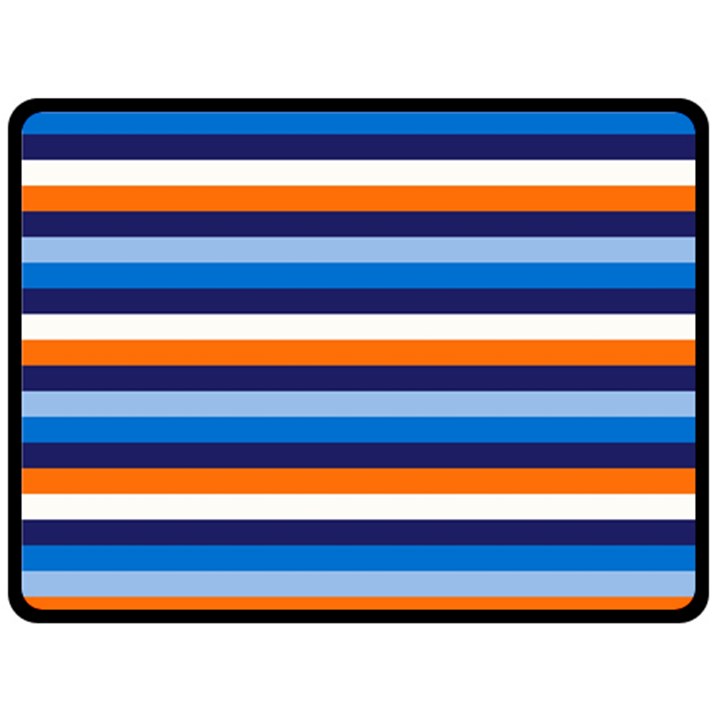 Ocean Blue Stripes Fleece Blanket (Large) 