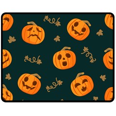 Halloween Double Sided Fleece Blanket (medium)  by Sobalvarro