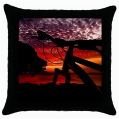 Mountain Bike Parked At Waterfront Park003 Throw Pillow Case (black) by dflcprintsclothing