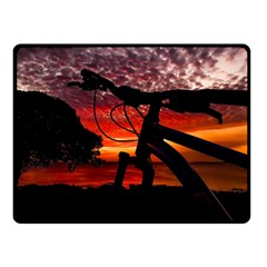 Mountain Bike Parked At Waterfront Park003 Double Sided Fleece Blanket (small)  by dflcprintsclothing