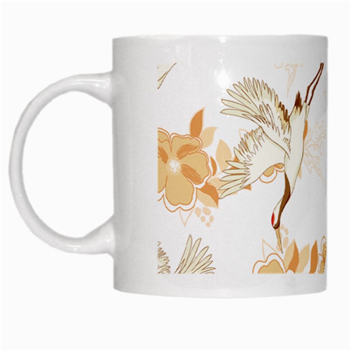 Birds and flowers  White Mugs