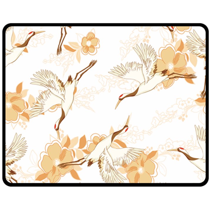 Birds and flowers  Fleece Blanket (Medium) 