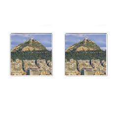 Atenas Aerial View Cityscape Photo Cufflinks (square) by dflcprintsclothing