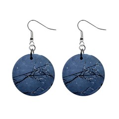 Full Moon Landscape Scene Illustration Mini Button Earrings by dflcprintsclothing