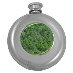 Leafy Forest Landscape Photo Round Hip Flask (5 Oz) by dflcprintsclothing