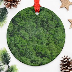 Leafy Forest Landscape Photo Round Ornament (two Sides) by dflcprintsclothing