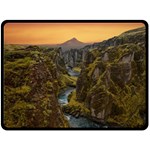 Landscape-cannon-river-mountain Fleece Blanket (Large)  80 x60  Blanket Front