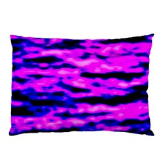 Purple  Waves Abstract Series No6 Pillow Case by DimitriosArt