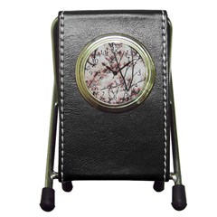 Botanical Scene Textured Beauty Print Pen Holder Desk Clock by dflcprintsclothing