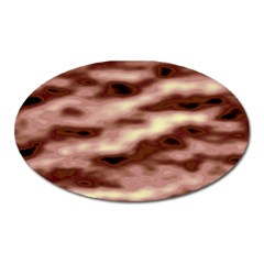 Pink  Waves Flow Series 7 Oval Magnet by DimitriosArt