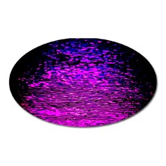 Magenta Waves Flow Series 1 Oval Magnet by DimitriosArt