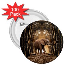 Sculpture Travel Outdoor Nature Elephant 2 25  Buttons (100 Pack)  by Wegoenart