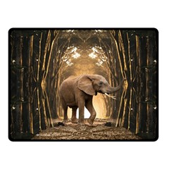 Sculpture Travel Outdoor Nature Elephant Fleece Blanket (small) by Wegoenart