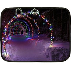 Outdoor Christmas Lights Tunnel Fleece Blanket (mini) by artworkshop