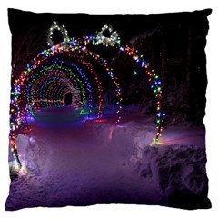 Outdoor Christmas Lights Tunnel Large Cushion Case (one Side) by artworkshop