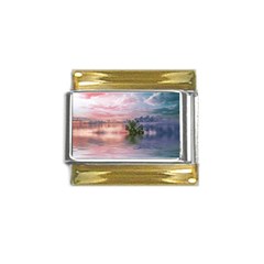 Nature Water Outdoors Travel Exploration Gold Trim Italian Charm (9mm) by danenraven