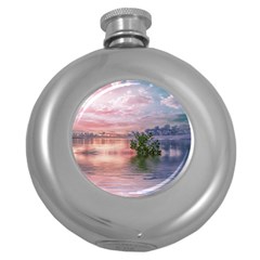 Nature Water Outdoors Travel Exploration Round Hip Flask (5 Oz) by danenraven