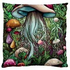 Craft Mushroom Large Premium Plush Fleece Cushion Case (two Sides) by GardenOfOphir