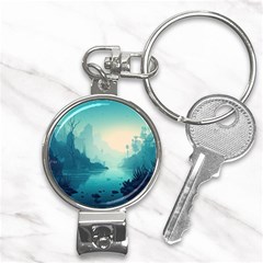 Ai Generated River Forest Woods Outdoors Nail Clippers Key Chain by Pakemis