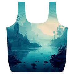 Ai Generated River Forest Woods Outdoors Full Print Recycle Bag (xl) by Pakemis