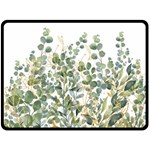 Gold And Green Eucalyptus Leaves Fleece Blanket (Large) 80 x60  Blanket Front