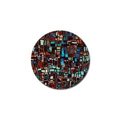 Stained Glass Mosaic Abstract Golf Ball Marker (4 Pack) by Semog4