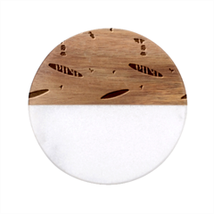 Beach-surfing-surfers-with-surfboards-surfer-rides-wave-summer-outdoors-surfboards-seamless-pattern- Classic Marble Wood Coaster (round)  by Salman4z