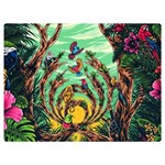 Monkey Tiger Bird Parrot Forest Jungle Style Two Sides Premium Plush Fleece Blanket (Extra Small) 40 x30  Blanket Back