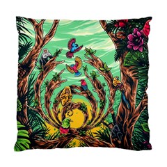 Monkey Tiger Bird Parrot Forest Jungle Style Standard Cushion Case (two Sides) by Grandong