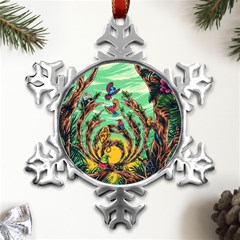 Monkey Tiger Bird Parrot Forest Jungle Style Metal Small Snowflake Ornament by Grandong