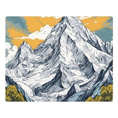 Nature Mountains Landscape Forest Two Sides Premium Plush Fleece Blanket (large) by Ravend