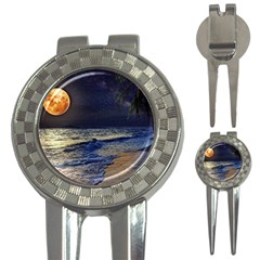 Beautiful Moon Nigh Sky Stars 3-in-1 Golf Divots by Cowasu