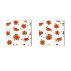 Seamless Background Pattern With Watermelon Slices Cufflinks (square) by pakminggu