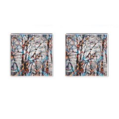 Forest-abstract-artwork-colorful Cufflinks (square) by Bedest