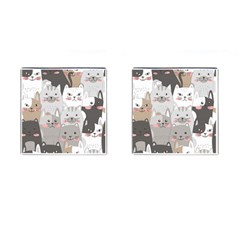 Cute Cats Seamless Pattern Cufflinks (square) by pakminggu