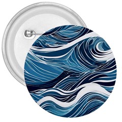 Abstract Blue Ocean Wave 3  Buttons by Jack14