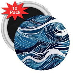 Abstract Blue Ocean Wave 3  Magnets (10 Pack)  by Jack14