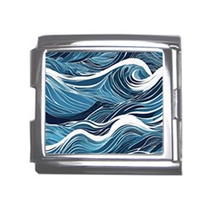 Abstract Blue Ocean Wave Mega Link Italian Charm (18mm) by Jack14