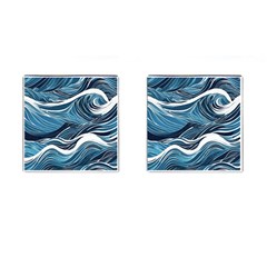 Abstract Blue Ocean Wave Cufflinks (square) by Jack14