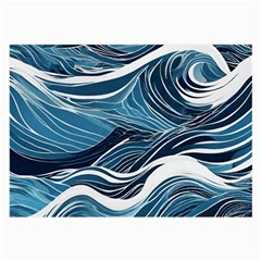 Abstract Blue Ocean Wave Large Glasses Cloth (2 Sides) by Jack14